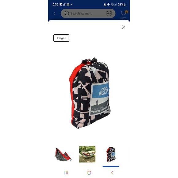 Equip One Person Travel Hammock Lightweight Portable Hammock for One Red Black - Picture 2 of 7